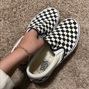 Size 8.5 black and white checkered vans